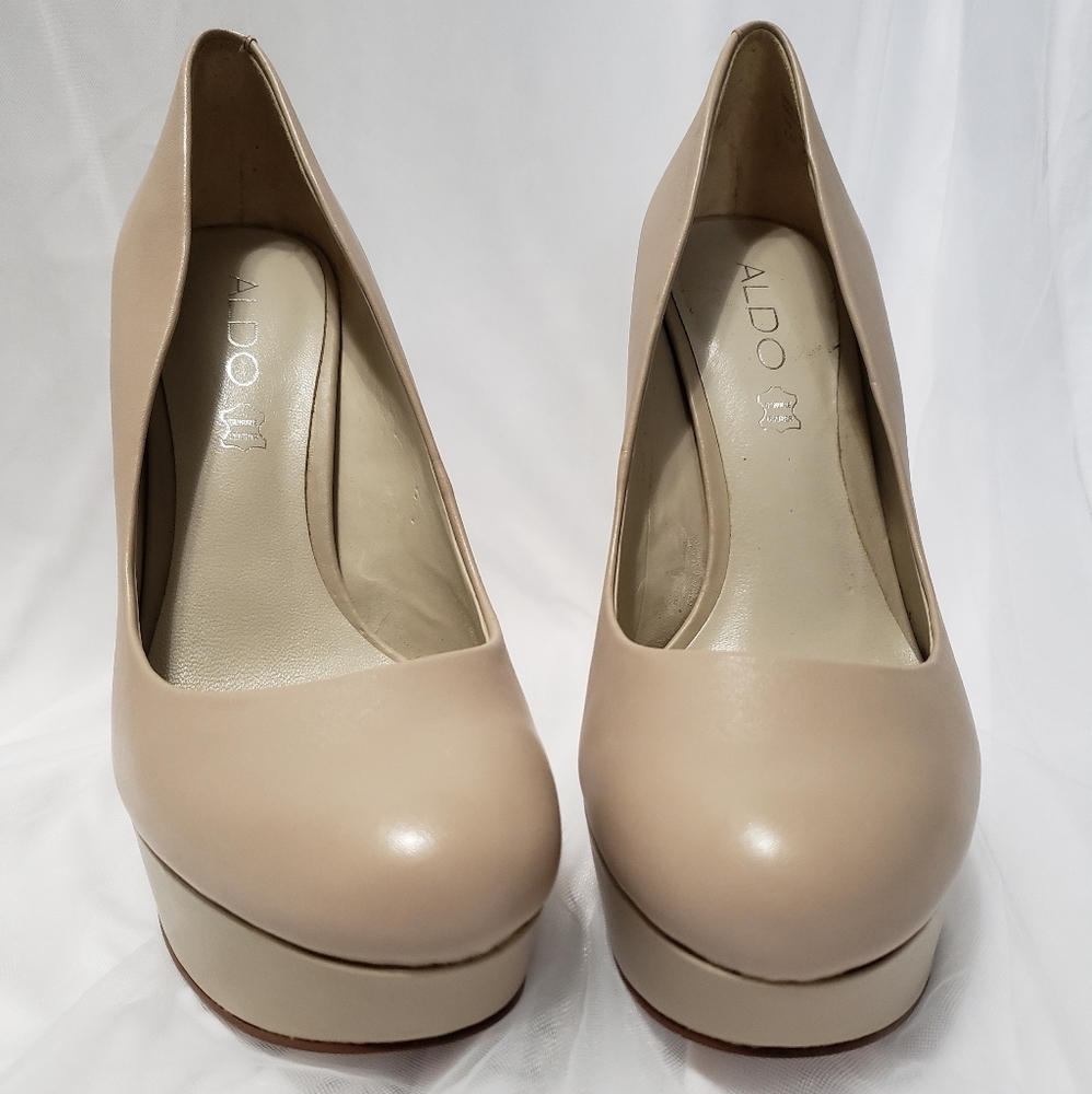ALDO Genuine Leather Platform Pumps 7.5